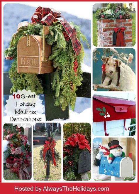 These great ideas to dress up your mailbox for the holidays will bring a smile to your face each time you bring in the mail. alwaystheholidays.com Christmas Mailbox Decorations Outdoor, Mailbox Decorations For Christmas, Christmas Mailbox Decor, Mailbox Swag Christmas, Christmas Mailbox Decorations, Mailbox Decorations, Christmas Mailbox, Diy Mailbox, Mailbox Decor