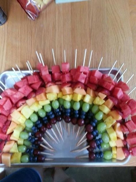 Unicorn Birthday Party Decorations, Rainbow Unicorn Party, Pony Birthday Party, Little Pony Birthday Party, Unicorn Themed Birthday Party, Fruit Skewers, Fruit Kabobs, Rainbow Unicorn Birthday, Rainbow Fruit