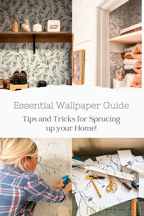 Wallpaper can add tons of warmth and charm to a space, room or wall. There are a few things you need to know before selecting wallpaper as your next wall application. Let me share what I learned while wallpapering in our home. #essentialwallpapertips #wallpaper #wallpapertips #homerenovation #homeupdate #walldecor Essential Wallpaper, Wallpapering Tips, Hang Wallpaper, Peelable Wallpaper, Wallpaper Project, Old Towels, Wall Closet, How To Hang Wallpaper, How To Hang