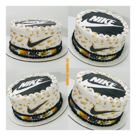 Nike Cupcakes Cake Ideas, Nike Cookies Birthday, Nike Shoe Cake Ideas, Nike Birthday Cake, Sneaker Cake Ideas, Nike Cake Ideas Birthdays, Nike Shoebox Cake, Rocket League Cake, Nike Birthday Party Ideas