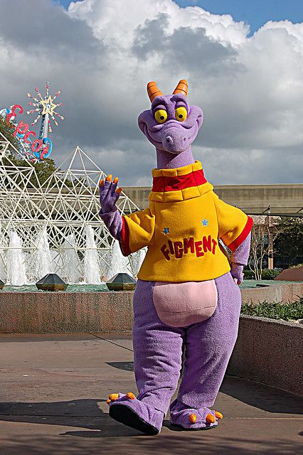 Figment | Flickr - Photo Sharing! Figment Disney, Disney Characters Costumes, Disney World Characters, Disney Attractions, Retro Disney, Purple Dragon, Disney Epcot, Disney Vintage, Disney Friends