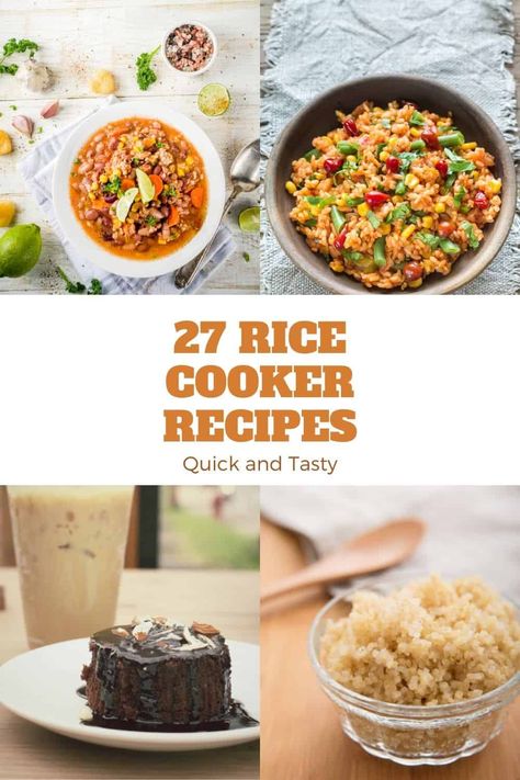 Looking for ways to use your rice cooker to its fullest? Check out our compilation of 27 quick and tasty rice cooker recipes now! Mediterranean Rice Cooker Recipes, Cooking With A Rice Cooker, Rice Machine Recipes, Recipes For Aroma Rice Cooker, Aroma Cooker Recipes, Aroma Multi Cooker Recipes, Rice Cooker With Steamer Recipes, Mini Cooker Recipes, 6 Cup Rice Cooker Recipes