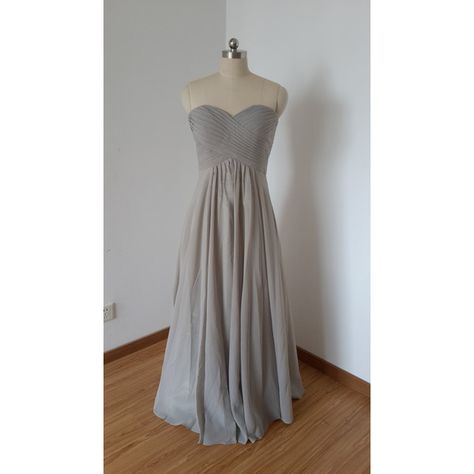 2015 Sweetheart Light Grey Chiffon Long Bridesmaid Dress ($115) ❤ liked on Polyvore featuring dresses, sweetheart dress, light gray bridesmaid dresses, sweetheart neckline bridesmaid dresses, sweet heart dress and chiffon dress Light Grey Prom Dress, Light Grey Bridesmaid Dresses, Light Gray Dress, Grey Long Dress, Grey Wedding Dress, Grey Gown, Light Grey Dress, Grey Bridesmaid Dresses, The Hollow