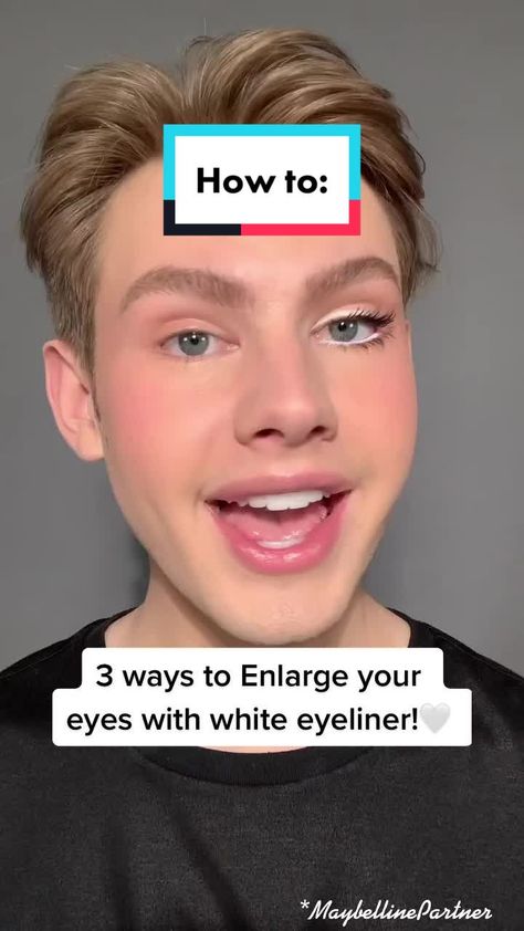 (14)AD - How to enlarge your eyes with white liner!🤍😉 Best white pencil ... | TikTok How To Wear White Eyeliner, Eyeliner On Blue Eyes, How To Use White Eyeliner, How To Apply White Eyeliner, Blue Eyes White Eyeliner, Under Eye White Eyeliner, White Eyeliner To Brighten Eyes, White Eyeliner Under Eye, White Eyeliner On Waterline