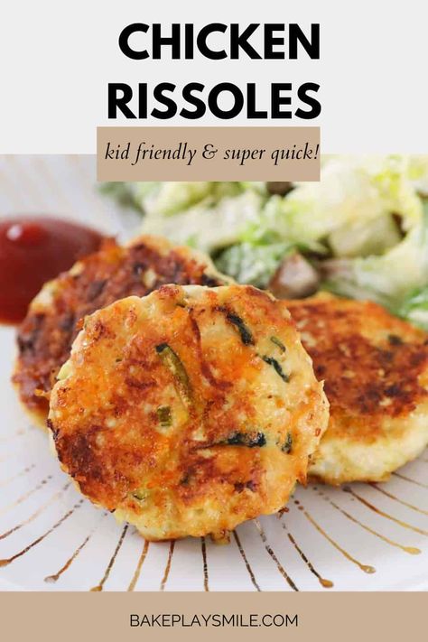 Baked Chicken Rissoles, Air Fryer Chicken Rissoles, Keto Chicken Mince Recipes, Light Chicken Meals For Dinner, Best Rissoles Recipe, Oven Baked Chicken Rissoles, French Chicken Rissoles, Chicken Minced Recipe, Minced Chicken Meatballs