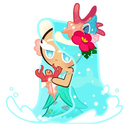 What Sea Fairie’s costume should’ve been Sea Fairy Cookie Costume, Parfait Cookie, Sea Fairy Cookie, Cookie Parfait, Cookie Icon, Sea Fairy, Cookie Costume, Summer Ocean, Fairy Costume