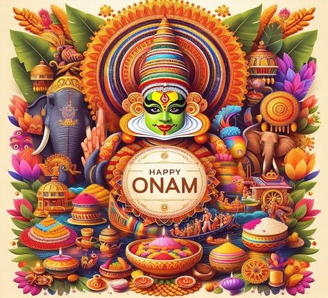 This Beautiful illustration is illustrated for Indian festival Happy Onam Pookalam Design, Onam Festival, Happy Onam, Indian Festival, Beautiful Illustration, Free Business Card Mockup, Event Food, Business Card Maker, Poster Maker