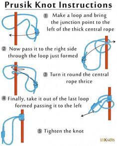 Tying a Prusik Knot #seafishingrig Tying a Prusik Knot #seafishingrig Prusik Knot, Climbing Knots, Paracord Belt, Camping Knots, Strong Knots, Best Knots, Survival Knots, Knots Guide, Hiking Sticks