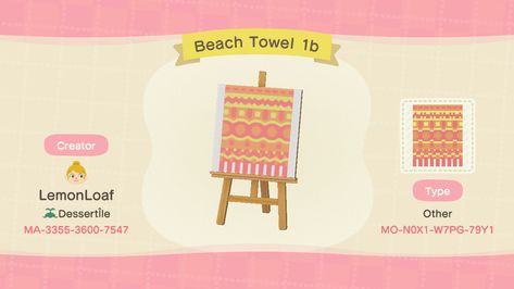 Animal Crossing Design, Beach Design, Design Display, Towels Design, On The Ground, Beach Towels, Animal Crossing, Beach Towel, Towels