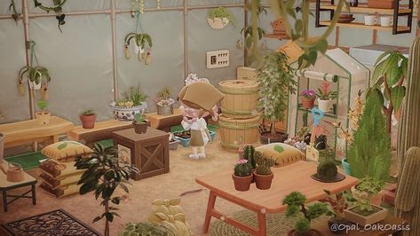 Acnh Country House Interior, Acnh Forestcore Interior, Acnh Hhp Greenhouse, Acnh Plant Room Ideas, Acnh Attic Room Ideas, Acnh Greenhouse Room, Acnh Teashop, Acnh Plant Room, Acnh Apartment