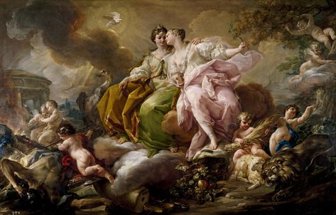 Rococo Paintings, Jean Antoine Watteau, Justice And Peace, Galleria D'arte, Baroque Painting, Francisco Goya, Baroque Art, Classic Paintings, A4 Poster