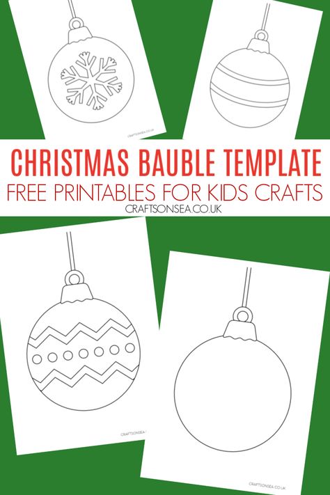 Bauble Template, Christmas Stocking Template, Printable Outline, Stocking Template, Printable Christmas Ornaments, Make Your Own Stamp, Christmas Ornament Template, Template Free Printable, Christmas Tree Template