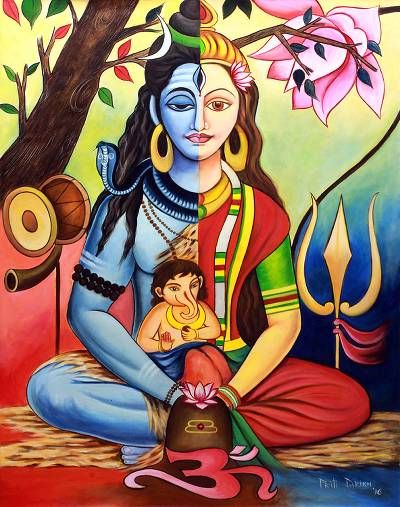 Multicolor Signed Hindu Painting Shiva Parvati and Ganesha - Shiva's Family | NOVICA Ganesha Wallpaper, Blue Drawings, Wallpaper For Android, Shiva Parvati Images, Navratri Images, Lord Shiva Family, Lord Shiva Hd Wallpaper, Photo Cute, Shiva Wallpaper