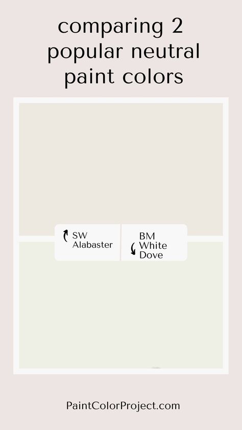 SW alabaster vs BM white dove White Dove Vs Alabaster Paint, Bm Simply White Vs Sw Alabaster, Bm White Dove Vs Sw Alabaster, Cloud White Vs Alabaster, Alabaster Vs White Dove, Best Trim Color For White Dove Walls, White Dove Vs Alabaster, Bm White Dove, Sherwin Williams Alabaster White