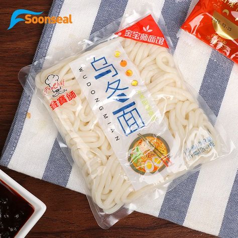 Udon noodle vacuum packing pouch Udon Noodle, Meat Products, Japanese Packaging, Pet Vacuum, Vacuum Packaging, Udon Noodles, Packaging Solutions, Frozen Food, Coconut Flakes