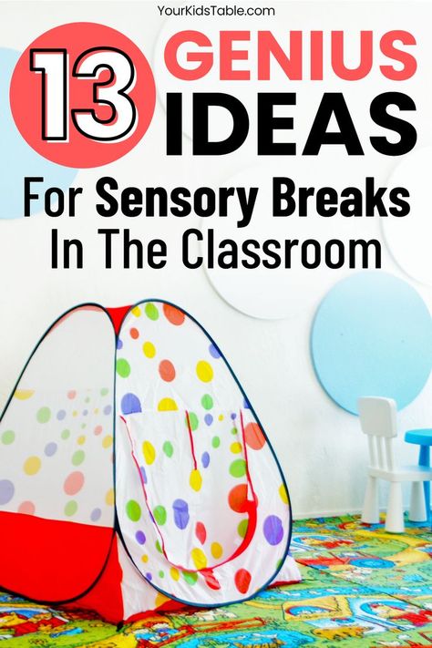 Top sensory strategies for the classroom and how to set up a great relationship with your child’s teacher so their sensory diet is working for everyone in the class. Sensory Cool Down Corner, Sensory Tent Ideas, Sensory Area In Classroom, Sensory Corner Classroom, Sensory Classroom Ideas, Sensory Friendly Classroom, Sensory Corner, Sensory Strategies, Kindergarten Sensory