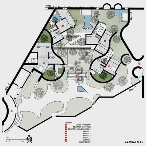 Gallery of Kondan Retreat Resort / PMA madhushala - 53 Resort Restaurant Design Plan, Restaurant Design Plan, Restaurant Floor Plan, Resort Design Plan, Restaurant Layout, Block Plan, Restaurant Plan, Resort Plan, Multipurpose Hall