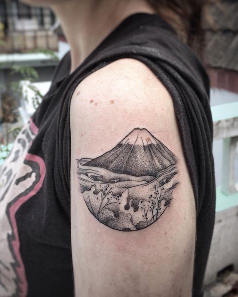 Mount Fuji for Olivia this fine Monday morning, thank you! #blackpigtattoobkk #mountfujitattoo Mt Fuji Tattoo, Mount Fuji Tattoo, Fuji Mountain, Mountain Tattoo, Mt Fuji, Design Drawings, Mount Fuji, Beauty Tattoos, Tattoo Design Drawings