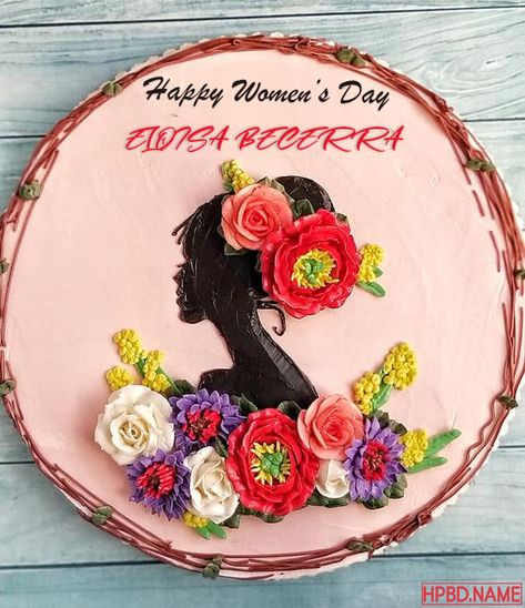 Womens Day Cake, Women's Day Cake, Birthday Cakes With Name, Birthday Cake With Name Edit, Chocolate Cake Images, Rosé Birthday Cake, Beautiful Birthday Cake, Fruit Birthday Cake, Unique Birthday Wishes