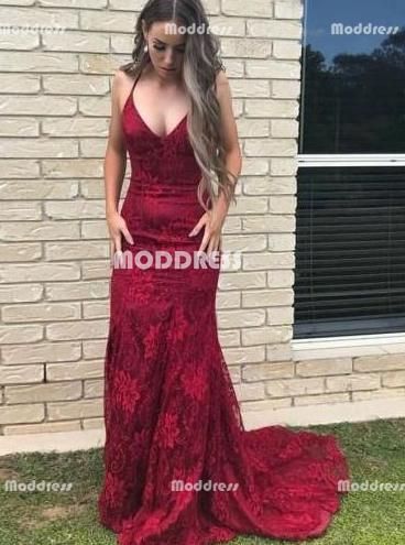 f337d999d9ad116a7b4f3d409fcc6480desc47818708ri Red Lace Prom Dress, Prom Dress With Train, Burgundy Prom, Red Mermaid, Mermaid Prom Dresses Lace, Backless Evening Dress, Burgundy Prom Dress, Lace Prom Dress, Backless Prom Dresses