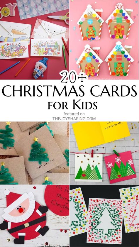 Lots of easy Christmas card ideas for preschool and also to make easy christmas cards at home with kids. #thejoyofsharing #christmas #christmascards #diychristmasgifts #christmascardsdiy #christmascrafts #kidscrafts #preschoolcrafts #preschoolactivities #christmasgifts #diychristmas Toddler Christmas Cards, Cards For Kids To Make, Christmas Cards Handmade Kids, Christmas Cards For Kids, Christmas Simple, Christmas Card Ideas, Christmas Cards Kids, Simple Christmas Cards, Christmas Crafts For Kids To Make