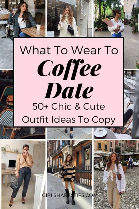 Wondering what to wear on a coffee date? Check this post for the best style tips and coffee date outfits copy. | Coffee date outfit ideas | breakfast date outfit | first date outfit coffee | coffee outfit | breakfast outfit ideas | coffee date outfit winter | casual coffee date outfit | coffee date outfit fall | coffee date outfit spring | coffee date outfit summer | coffee date outfit aesthetic | coffee date outfit Korean | coffee date outfit plus size, morning coffee date outfit Coffee Outfit Ideas Casual, Breakfast Look Outfit, Breakfast Winter Outfit, Coffee Dates Outfits, First Date Outfit Casual Summer Plus Size, Winter Breakfast Date Outfit, Going For Coffee Outfit, Sunday Coffee Date Outfit, Coffee Date Ideas Outfit