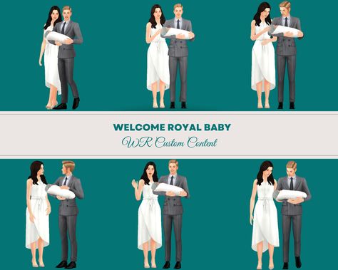 Royal Family Cc Sims 4, Sims 4 Royal Family, Sims 4 Royal Poses, Sims 4 Royal, Vampire Family, Cc Accessories, Sims Poses, Female Sims, Royal Clothes