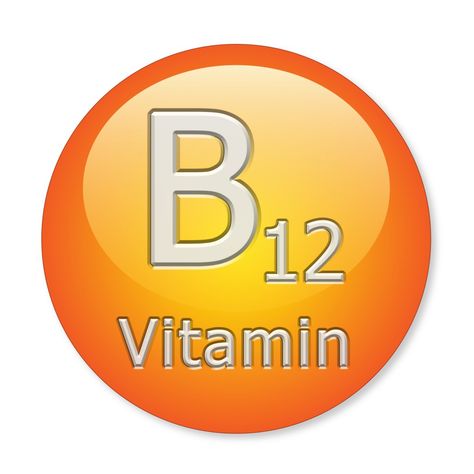 Orange and yellow graphic image of round vitamin B12 Vit B12, B12 Deficiency, Vitamin B12 Deficiency, Vitamin C Benefits, Vitamin Deficiency, Iron Deficiency, Red Blood Cells, Mayo Clinic, Improve Memory