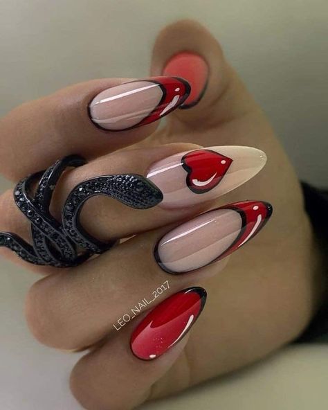 Nail Simple, Pop Art Nails, Fall Nail Ideas, Wow Nails, Valentine Nail Art, Romantic Nails, Easy Nails, Nail Designs Valentines, Gel Nails Diy