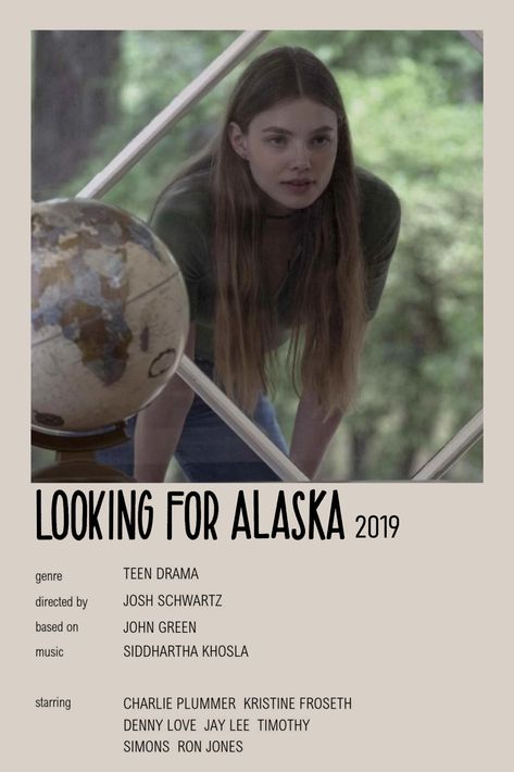 Looking for Alaska based on John Green starring Charlie Plumper and Kristine Froseth Looking For Alaska Poster, Alternative Minimalist Album Covers, Minimalist Album Covers, Alaska Poster, Kristine Froseth, Looking For Alaska, John Green, Minimalist Poster, My Vibe