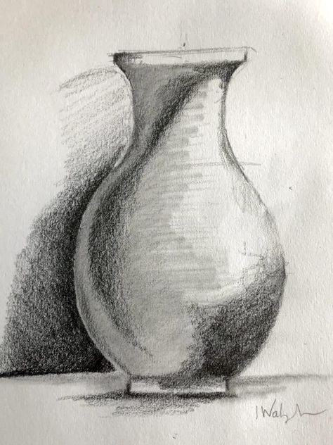 How to Draw a Vase: Still Life Basics – Improve Drawing Still Life Pencil Shading, Easy Still Life Drawing, Flower Vase Drawing, Still Life Sketch, Improve Drawings, Shading Drawing, Life Sketch, Pencil Shading, Object Drawing