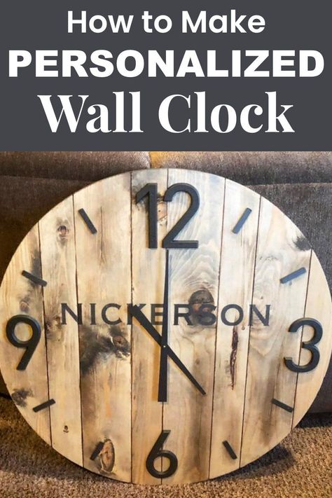 Clock Diy Ideas, Rustic Clocks, Diy Clocks, Diy Porch Decor, Personalized Wall Clock, Clock Diy, Custom Farmhouse, Rustic Wall Clocks, Diy Home Accessories