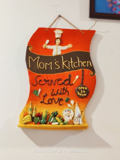 My Kitchen My Rules, Clay Painting, Kitchen Hanging, Clay Magnets, My Rules, Clay Paint, Handmade Wall Art, My Kitchen, Handmade Art