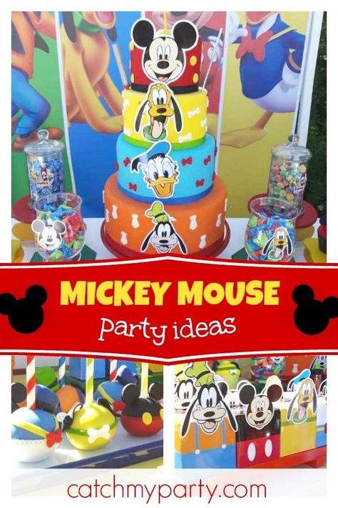 Don't miss this fun Mickey & Friends 1st birthday party! The cake is incredible! See more party ideas and share yours at CatchMyParty.com t #catchmyparty #partyideas #mickeymouse #boybirthdayparty Mickey Mouse Mixed Up Adventures Party, Mickey And Friends Birthday Party Ideas, Mickey Mouse And Friends Birthday Party, Mickey And Friends Birthday Party, Cinderella Party Favors, Disney Party Favor, Mickey Mouse Birthday Party Ideas, Friends Birthday Party, Twodles Birthday