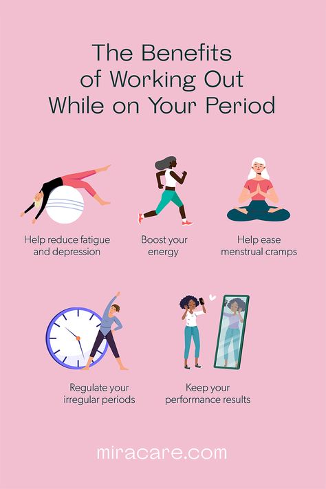 Working out might be the last thing you feel like doing when your monthly period arrives — but keeping up with your workouts might just help you feel better during your period, from alleviating the symptoms of a heavy period or period cramps. Keep reading to discover the benefits and the best period exercises. #periodcramps #menstration #periods Workout During Period, Period Workout, Period Cramp Relief, Benefits Of Working Out, Healthy Period, Period Pain Relief, Heavy Periods, Period Kit, Period Hacks