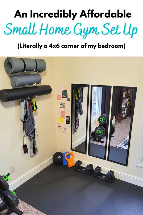 Mini Gym At Home, Gym Bedroom, Mini Gym At Home Ideas, Home Gym On A Budget, Mini Home Gym, Home Gym Organization, Small Home Gym Ideas, Home Gym Basement, Home Gym Set