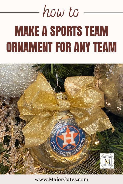 Learn how to make s sports team ornament with step-by-step instructions. #CraftIdeas #Ornaments #DIYCrafts Diy Football Ornaments, Sports Ornaments Diy, Football Christmas Ornaments Diy, Football Ornaments, Football Team Ornaments Diy, Diy Christmas Bulbs, Sports Ornaments, Sport Themed Crafts, Football Diy