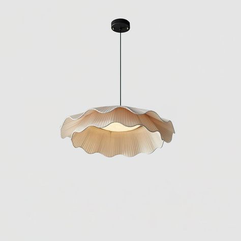 With its clean lines and understated elegance, it becomes a chic focal point while illuminating your space with a soft, warm glow. This sophisticated chandelier embodies the essence of minimalism. Light Source Includes Integrated LED lighting. The light is available in 2 different LED light sources. Warm Light /Cool Light. Measurements Diameter: 19.7" Height: 5.9" Wire Length: 59" (Adjustable overall height) Features Material: Brass, Fabric. Finishes: Beige, Black. Sloped ceiling compatible. UL