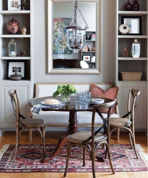 Small Home Style: Eat-in Kitchens — Katrina Blair | Interior Design | Small Home Style | Modern LivingKatrina Blair Small Dining Room Table, Nook Table, Dining Room Cozy, Banquette Seating, Condo Living, Kitchen Nook, Dining Nook, Small Dining, Kitchen Set