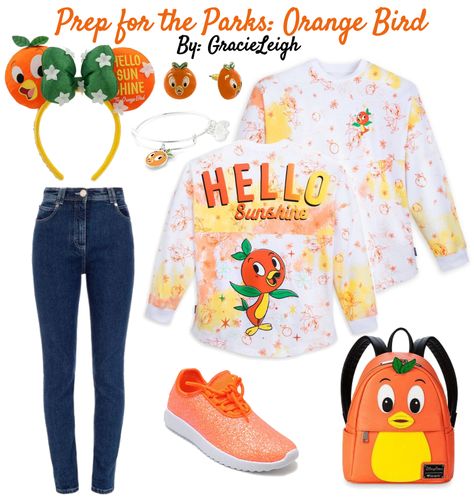 Prep for the Parks: Orange Bird outfit ideas | Orange Bird Disneybound, Outfits With Orange, Bird Outfit, Disney Merch, Shoplook Outfits, Disney Bound Outfits, Disney Inspired Outfits, Orange Bird, Outfit Maker