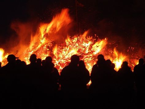 Ancient Samhain Traditions In Ireland Halloween In Ireland, Samhain Traditions, Pagan Festivals, Fire Festival, Samhain Halloween, Public Domain Photos, Sunset Images, Middle English, Irish Traditions