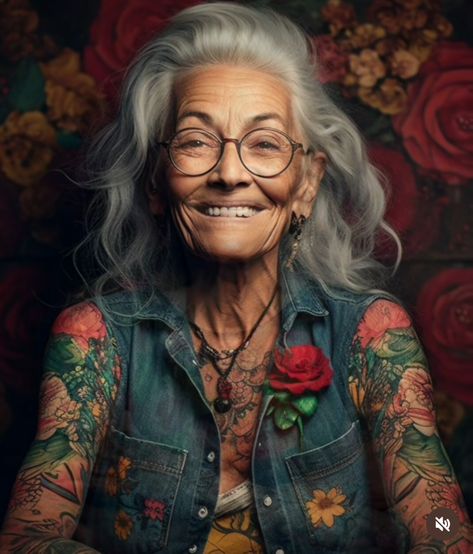 Older Woman Dreadlocks, Older Women With Tattoos, 50s Women, Hippie Lifestyle, Silver Sisters, Feminine Aesthetic, Grey Hair, 50 Fashion, Strong Women