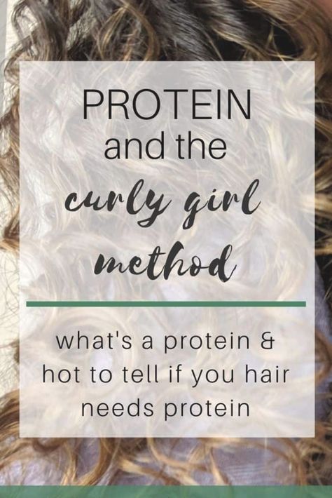 Protein and the curly girl method - how to find protein, what is a protein, how to tell if your hair needs protein #curlygirlmethod #diyproteinhairtreatment #ricewaterforhairgrowth #ricewaterforcurlyhair #diyhairmask #frizzfreecurls Protein For Hair Curls, Curly Hair Protein, Curl Care, The Curly Girl Method, Biracial Hair, Frizz Free Curls, Curly Hair Problems, Hair Protein, Rice Water