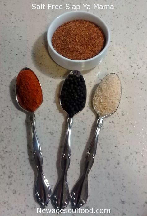 Salt Free Cajun Seasoning Recipe, Slap Ya Mama Seasoning Recipe, Slap Ya Mama Seasoning, Soul Food Seasoning, Healthy Soul Food, Slap Ya Mama, Soul Food Recipes, Salt Free Seasoning, Spice Blends Recipes