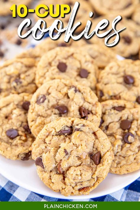 10 Cup Cookies, Bisquick Chocolate Chip Cookies, Soft Gingersnap Cookies, Cup Cookies, Swap Ideas, Cookie Recipes Homemade, Plain Chicken, Best Peanut Butter, Toffee Bits