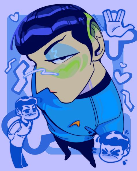 Spock Fanart, Jim Kirk, Bombastic Side Eye, Lower Decks, Stark Trek, Star Trek Spock, Mr Spock, Star Trek Funny, Star Trek Original Series