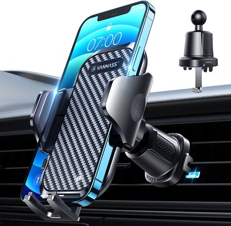 Air Vent Holder Clip Sturdiest Shockproof Universal Mobile Cell Phone Mount Handsfree Stand Cradle for iPhone 14 13 Samsung Galaxy,Black Cell Phone Car Mount, Car Vent, All Mobile Phones, Support Telephone, Car Holder, Phone Mount, Cell Phone Holder, Car Mount, Car Phone Holder