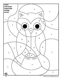 Owl Color by Number | Woo! Jr. Kids Activities Owl Preschool, Coloring Pages Of Animals, Owl Activities, Color By Number Printable, Kindergarten Colors, Travel Kids, Owl Coloring Pages, Farm Animal Coloring Pages, Preschool Colors