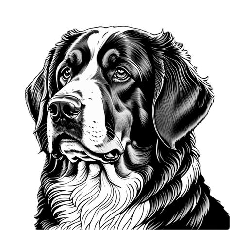 Bernese Mountain Dog Bernese Mountain Dog Tattoo, Bernese Mountain Dog Drawing, Dogs Tattoos, Whimsical Art Paintings, Dog Illustrations, Dog Tattoo, Mountain Dog, Bernese Mountain, Dog Illustration