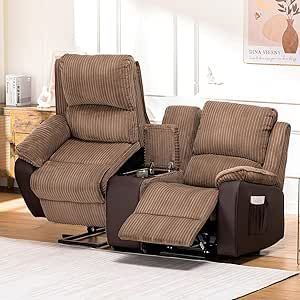 COMHOMA Double Reclining Sofa Chair, Power Lift Recliner Chair Loveseat with Storage Console, Recliner Sofa with Cup Holders Living Room Furniture (2 Seater) Sofa With Cup Holders, Storage Console, Lift Recliners, Recliner Sofa, Reclining Sofa, Cup Holders, Sofa Chair, Recliner Chair, Cup Holder